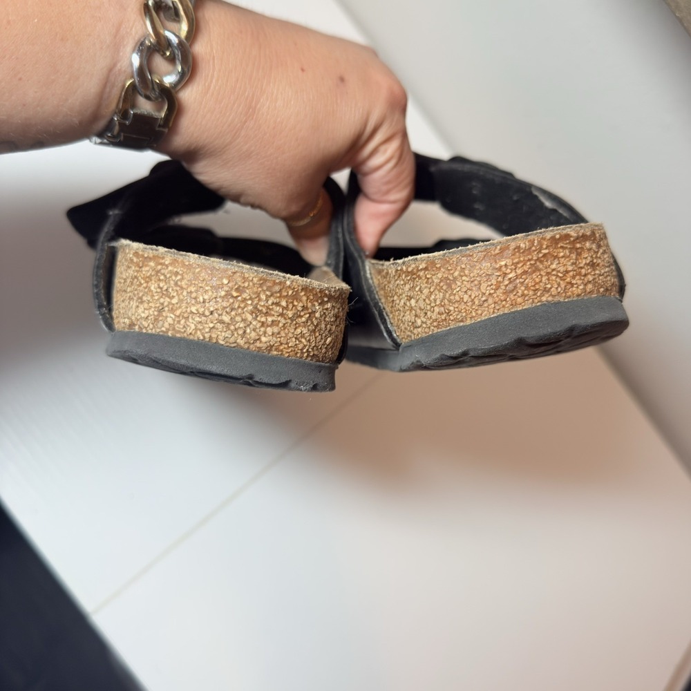 Birkenstock Arizona Classic Birko-Flor Double Buckle Slides Black Women Sz 8/39 - Picture 5 of 11